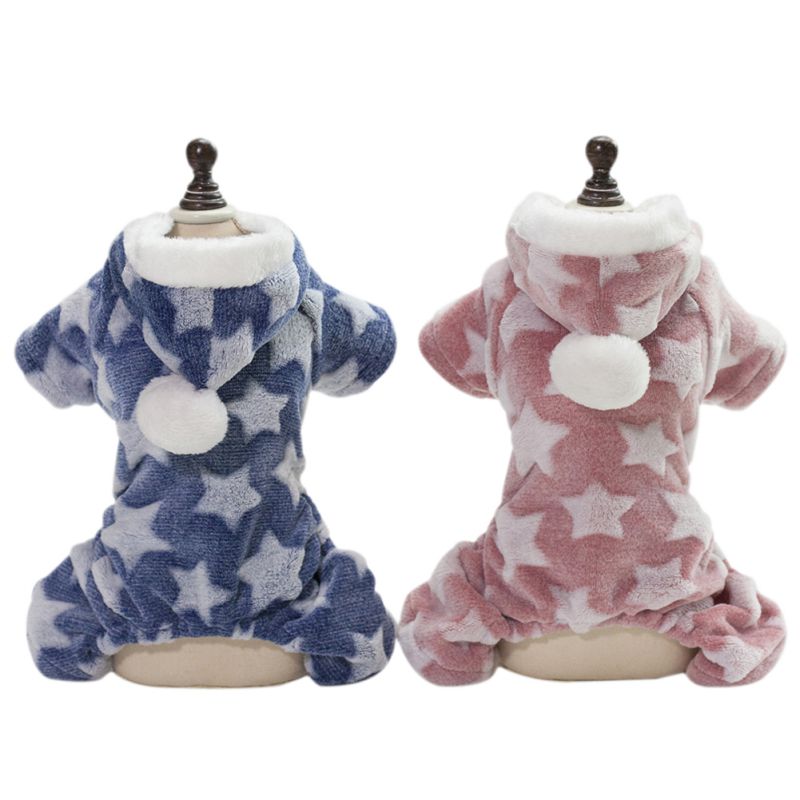 HKM-0682045 Cozy Coral Fleece Four-Legged Dog Clothing in Various Sizes