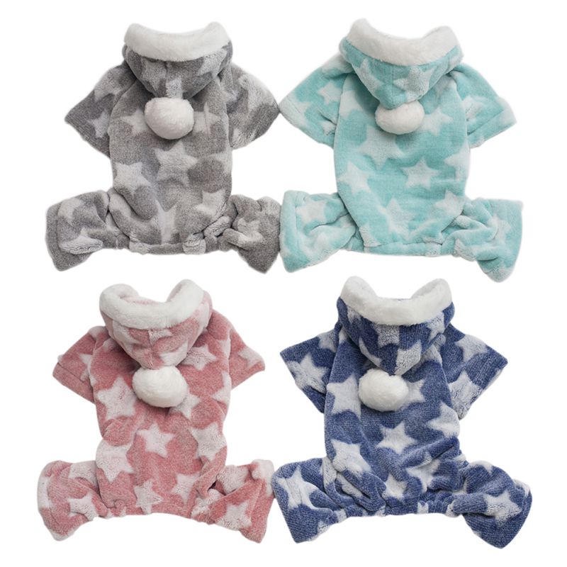 HKM-0682045 Cozy Coral Fleece Four-Legged Dog Clothing in Various Sizes