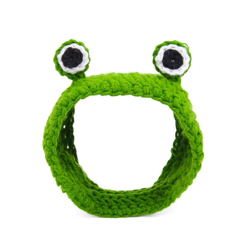 HKM-0682429 Frog Woolen Hat for Kittens and Puppies - Cartoon Cross-Dressing Headgear
