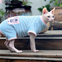 HKM-068243 Warm Double-Sided Fleece Clothes for Hairless Cats in Various Colors and Sizes