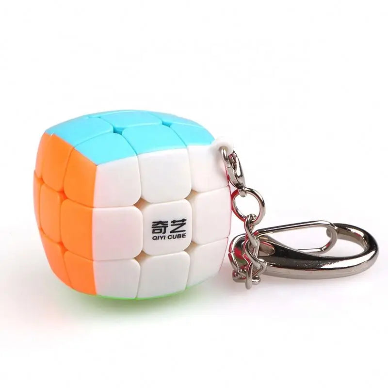 HKM-068371 3x3 Mini Pocket Magic Cube Keychain Puzzle Toy for Ages 2 and Up - Compact Fidget Fun