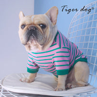 HKM-0683965 French Striped T-Shirt Sweater for Dogs in Pink Green, Yellow Blue, and Blue Yellow - Multiple Sizes Available