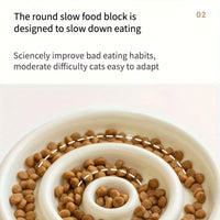 HKM-0684861 Ceramic Slow Feeder Dog and Cat Food Bowl for Anti-Gulping and Puzzle Feeding