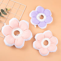 HKM-0685373 Cute Flower Circular Pet Collar in Monochrome Pink and Purple - Adjustable Polyester Design, Multiple Sizes Available