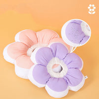 HKM-0685373 Cute Flower Circular Pet Collar in Monochrome Pink and Purple - Adjustable Polyester Design, Multiple Sizes Available