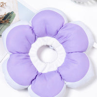 HKM-0685373 Cute Flower Circular Pet Collar in Monochrome Pink and Purple - Adjustable Polyester Design, Multiple Sizes Available