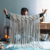 HKM-068627 Handmade Macrame Wall Hanging Tapestry for Baby Room and Home Decor, 75 cm Wide Cotton Rope Art
