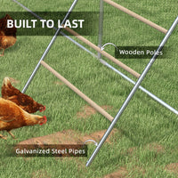 HKM-0687037 Multi-Tiered Chicken Roosting Ladder - Galvanized Steel & Wood, 55" x 33.75"