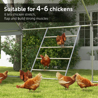 HKM-0687037 Multi-Tiered Chicken Roosting Ladder - Galvanized Steel & Wood, 55" x 33.75"