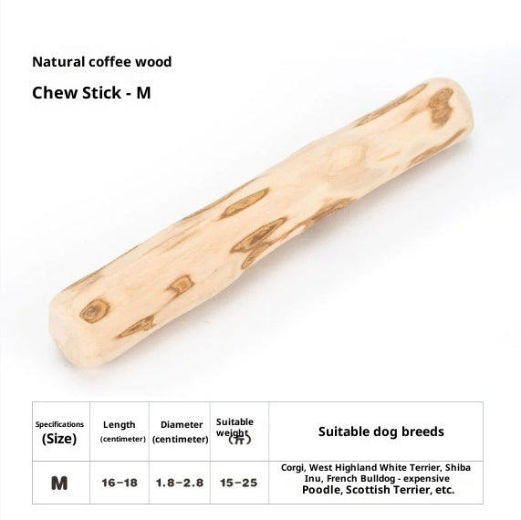 HKM-0688189 Wooden Dog Bite Molar Rod - Various Diameters for Chewing and Dental Health