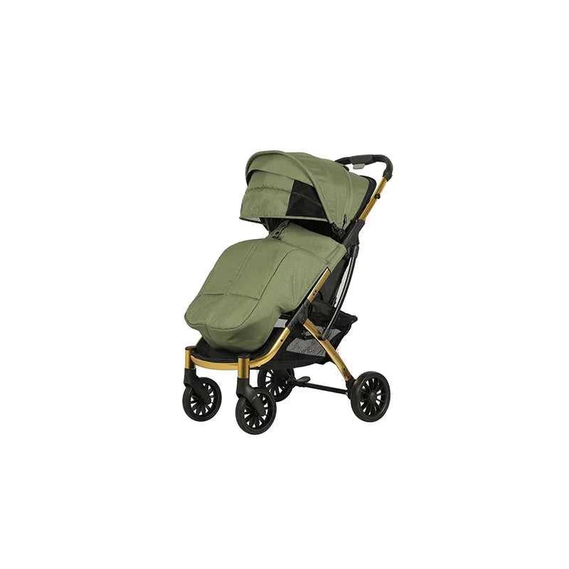 HKM-068819 One-Hand Foldable Baby Stroller with One-Foot Double Brake and 360° Rotating Front Wheels