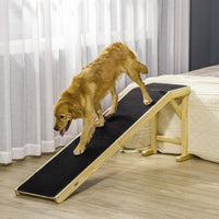 HKM-0688829 Dog Bed Ramp with Non-Slip Surface and Sturdy Wooden Construction, 74" x 16" x 25"