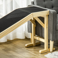 HKM-0688829 Dog Bed Ramp with Non-Slip Surface and Sturdy Wooden Construction, 74" x 16" x 25"