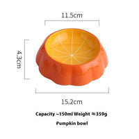 HKM-0689341 Ceramic Cat Bowl with Non-Slip Design for Water and Food ¨C Watermelon, Orange, Strawberry Patterns