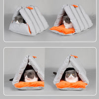 HKM-0690621 Triangular Multi-Purpose Pet Nest with Removable Cotton Cover for Cats - Warm Autumn/Winter Design