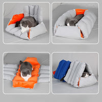 HKM-0690621 Triangular Multi-Purpose Pet Nest with Removable Cotton Cover for Cats - Warm Autumn/Winter Design