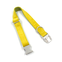 HKM-0691133 Stylish Yellow and Green Velvet Dog Collar for Comfortable Wear