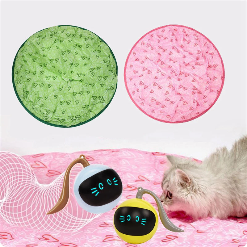 HKM-069139 Interactive Electric Motion Cat Toy with Cover - Bouncing Rolling Ball for Indoor Use