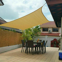HKM-069139 Square Sand UV Block Sun Shade Sail 12ft x 12ft for Outdoor Patio and Garden