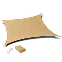 HKM-069139 Square Sand UV Block Sun Shade Sail 12ft x 12ft for Outdoor Patio and Garden