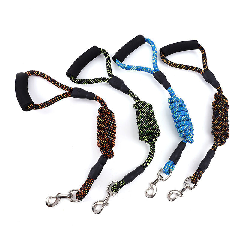 HKM-0692925 Nylon Dog Traction Rope with Handle and Spring for Enhanced Control