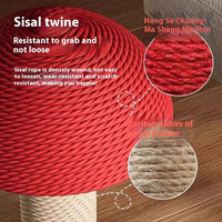 HKM-0693949 Red Mushroom Cat Scratching Pole with Sisal Hemp Rope and Large Density Plate Base