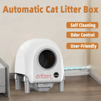 HKM-069395 Automatic Self-Cleaning Cat Litter Box with Video Monitor and App Control, 68L Capacity, Easy to Clean, Made of PP Material