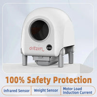HKM-069395 Automatic Self-Cleaning Cat Litter Box with Video Monitor and App Control, 68L Capacity, Easy to Clean, Made of PP Material