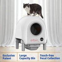 HKM-069395 Automatic Self-Cleaning Cat Litter Box with Video Monitor and App Control, 68L Capacity, Easy to Clean, Made of PP Material