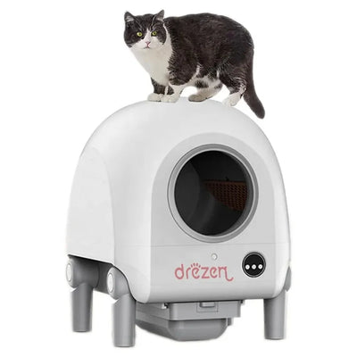 HKM-069395 Automatic Self-Cleaning Cat Litter Box with Video Monitor and App Control, 68L Capacity, Easy to Clean, Made of PP Material