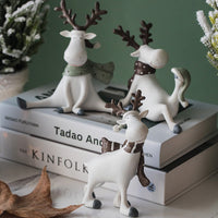 HKM-069395 Elk Resin Bookcase Decoration for Living Room, Bedroom, or Study