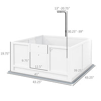 HKM-0694589 Whelping Box for Puppies with Adjustable Door, Pig Rail & Cleaning Pad - Fits Small to Large Breeds, 41" x 39"