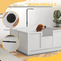 HKM-0694589 Whelping Box for Puppies with Adjustable Door, Pig Rail & Cleaning Pad - Fits Small to Large Breeds, 41" x 39"