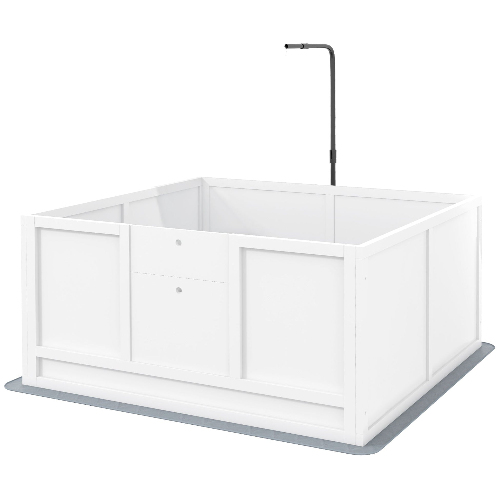 HKM-0694589 Whelping Box for Puppies with Adjustable Door, Pig Rail & Cleaning Pad - Fits Small to Large Breeds, 41" x 39"
