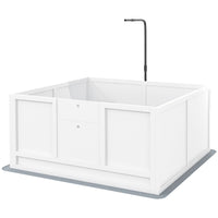 HKM-0694589 Whelping Box for Puppies with Adjustable Door, Pig Rail & Cleaning Pad - Fits Small to Large Breeds, 41" x 39"