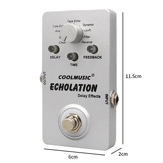 HKM-069459 Echolation Delay Effect Pedal with 9 Delay Types and Aluminum Alloy Shell