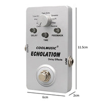 HKM-069459 Echolation Delay Effect Pedal with 9 Delay Types and Aluminum Alloy Shell