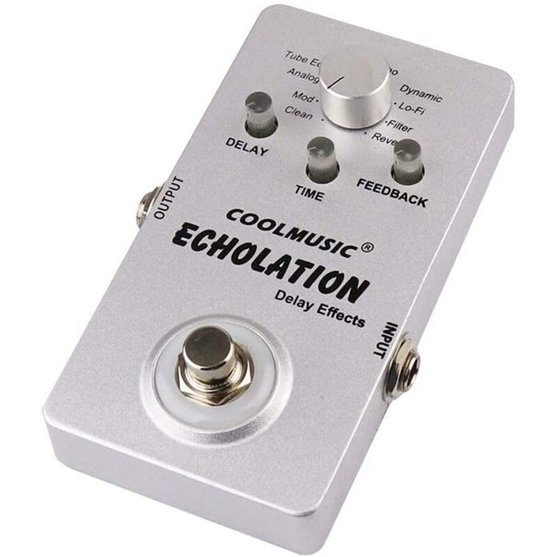 HKM-069459 Echolation Delay Effect Pedal with 9 Delay Types and Aluminum Alloy Shell