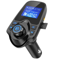 HKM-069523 Bluetooth Audio and Video FM Transmitter for Cars, Monochrome Screen, 12-24V Power Supply, AUX Interface