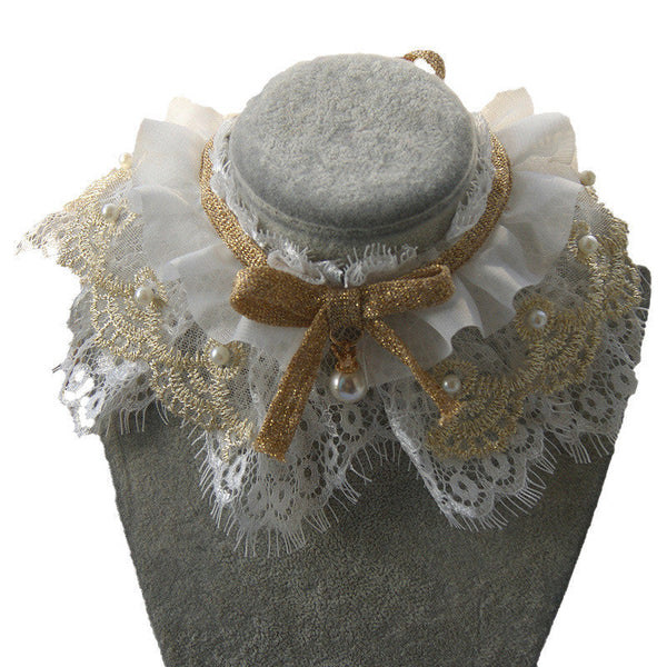 HKM-0696509 Lace Triangle Scarf for Pets - Princess Style Saliva Towel in Color Matching Patterns, Sizes XS to L