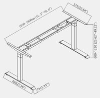 HKM-069651 Electric Height Adjustable Standing Desk Frame with Dual Motor System for Home Office Use