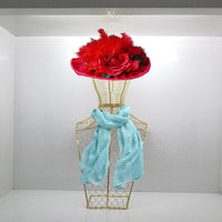 HKM-069651 Half-length Wrought Iron Ornament Rack for Jewelry, Hats, and Headdresses - Artistic Black and Gold Design