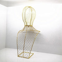 HKM-069651 Half-length Wrought Iron Ornament Rack for Jewelry, Hats, and Headdresses - Artistic Black and Gold Design
