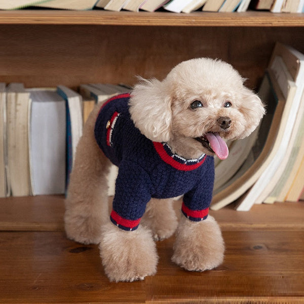 HKM-0696893 Classic Bejirog Stylish Sweater Cardigan for Pets in Blue and Pink, Sizes XS to 3XL