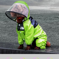 HKM-0697277 Reflective Small Dog Raincoat in Silver and Green, Comfortable Polyester, Multiple Sizes Available