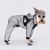 HKM-0697277 Reflective Small Dog Raincoat in Silver and Green, Comfortable Polyester, Multiple Sizes Available