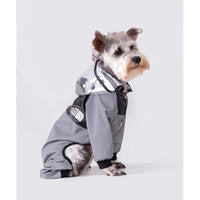 HKM-0697277 Reflective Small Dog Raincoat in Silver and Green, Comfortable Polyester, Multiple Sizes Available