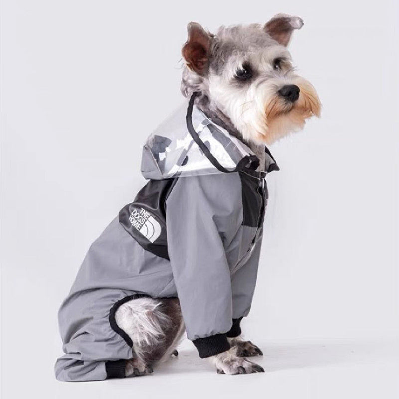 HKM-0697277 Reflective Small Dog Raincoat in Silver and Green, Comfortable Polyester, Multiple Sizes Available
