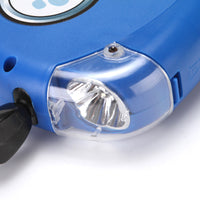 HKM-0698685 Retractable Dog Leash with Flashlight and Waste Bag Storage, Scalable Design, Blue/Black/Red