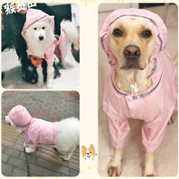 HKM-0699453 Reflective Hooded Raincoat for Dogs - Yellow, Pink, Camouflage, Green - Sizes 3XL to 7XL
